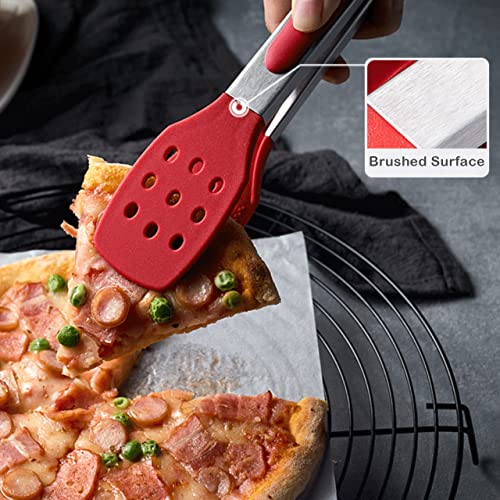 9 Inch Kitchen Tongs, Cooking Tongs with Silicone Tips and Stainless Steel Handle - Image 3
