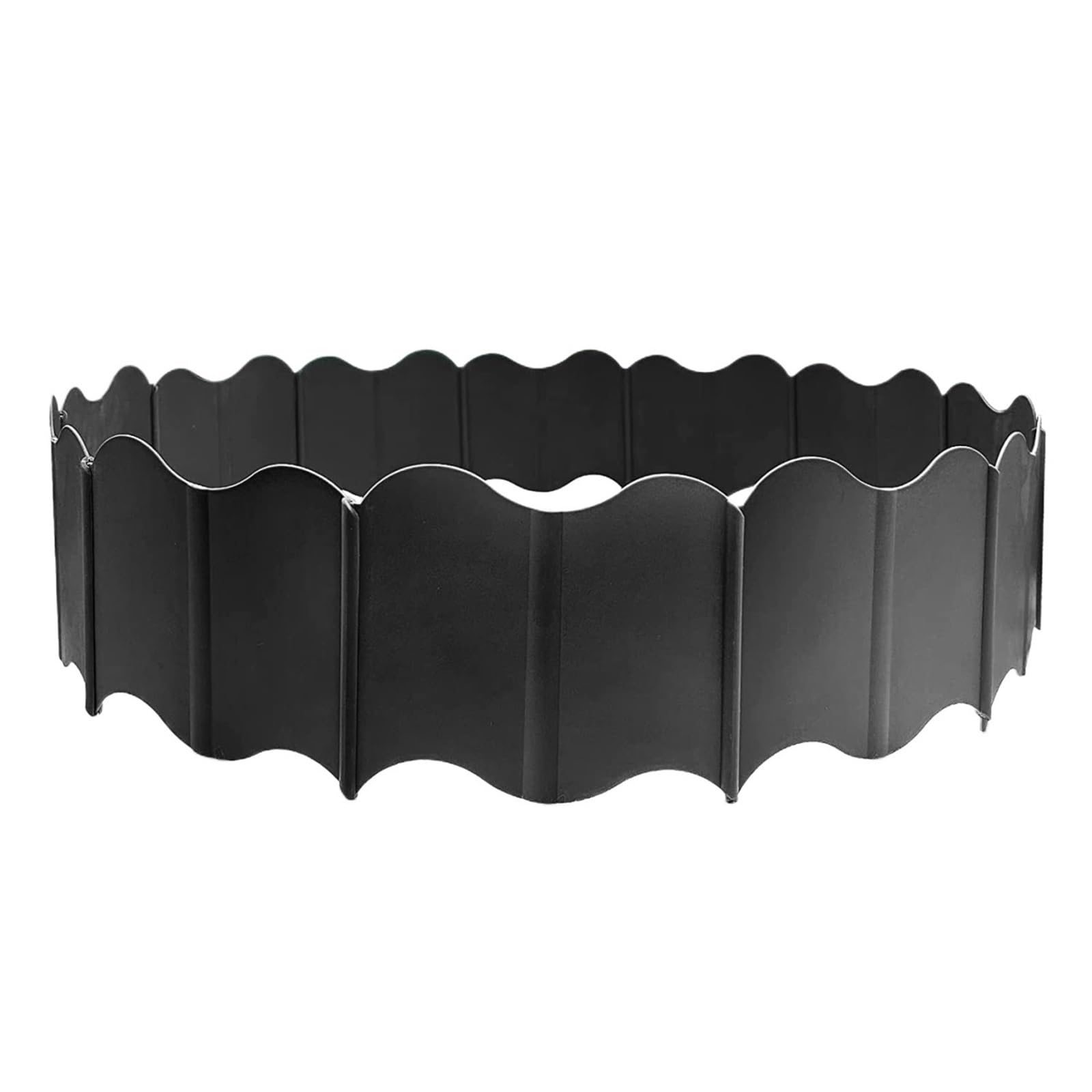 Bordura de Jardín de Plástico 20pcs 15x14cm Fixed Garden Barrier Lawn Plastic Border Landscape Edging Edge Kit(Black)
