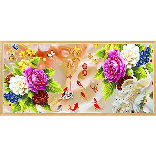 Peinture Diamant fleur de pivoine 80x180cm : l'activité anti-stress pour décorer votre salon