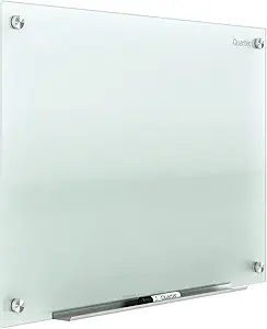 Quartet Non-Magnetic Glass Dry Erase White Board, 6' x 4' Whiteboard, Infinity Frameless Mounting, Frosted Surface (G7248F)