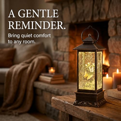 Carson Always in Our Hearts Memorial Water Lantern - Sympathy Gift for Funeral - Loss of Loved One - Remembrance Lantern Light Up Snow Globe for Home Decor (Butterflies) by Carson - Image 2