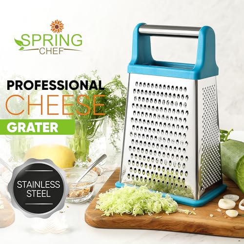image for Spring Chef Handheld Stainless Steel XL Parmesan Cheese Grater with Ha
