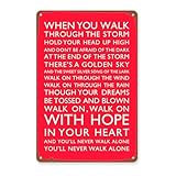 ACOLY FC Chant \You'll Never Walk Alone\ Blechschild – Vintage-Metall-Wandkunst für Fußballfans, Dekoration