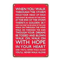 ACOLY FC Chant \You'll Never Walk Alone\ Blechschild – Vintage-Metall-Wandkunst für Fußballfans, Dekoration