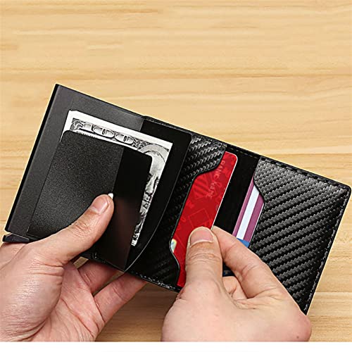 Business Card Holder Card Holder Locator Credit Card Holder Wallet Men Women Aluminium Bank Cardholder Case Vintage Leather Wallet(Coffee)4