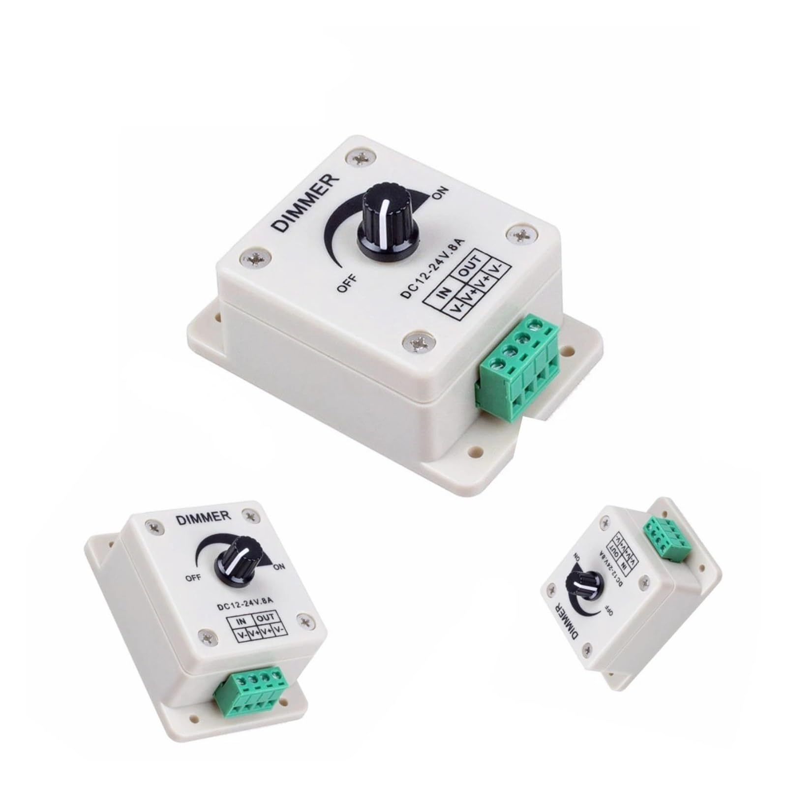 ZXAOMMBEA 1 Piece DC 12V 24V LED dimmer 8A Adjustable Brightness Controller Switch Light Bulb Strip Driver Monochrome Power