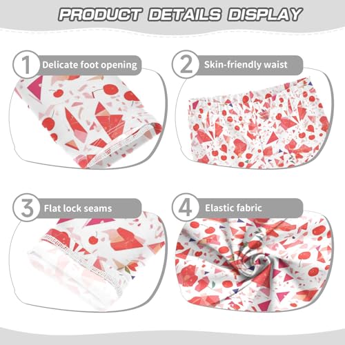 KLL Red Lips Cherry White Little Girls Cotton Pants Casual High Waisted Workout Pants Running3