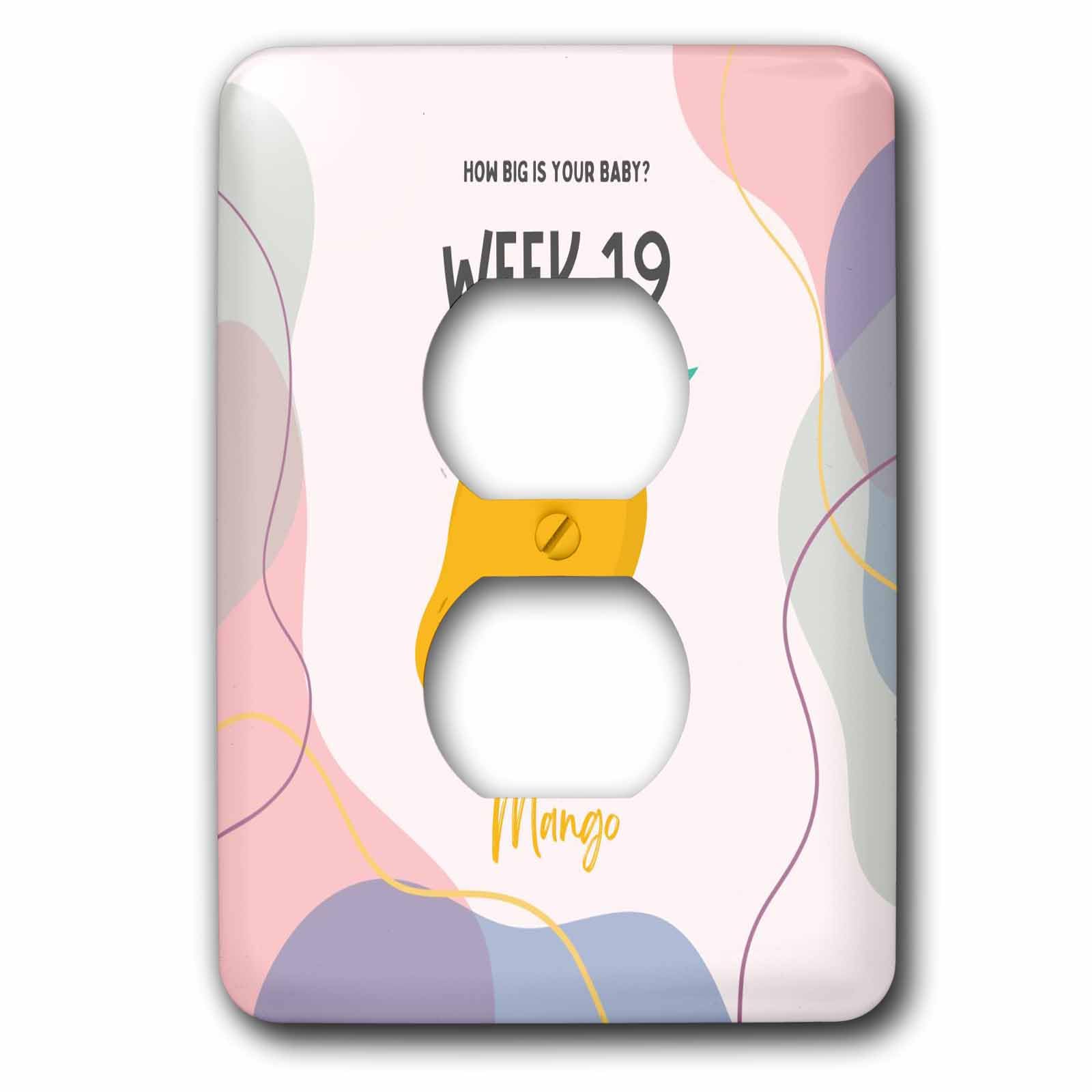 3dRose Image of Mango how big is your baby week 19 - Light Switch Covers (lsp-388471-6)