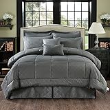 MERRY HOME 10 Piece Cal King Comforter Set Bed-in-A-Bag with Sheet Set - Plush Luxury 430GSM Solid...