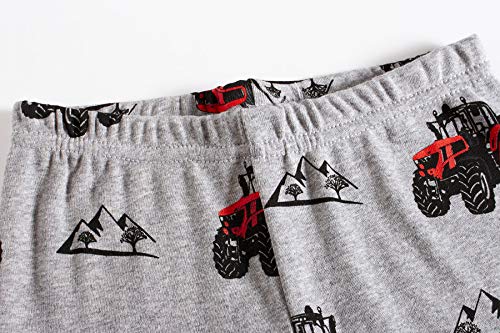 Kikizye Little Boys Long Sleeve Tractor Pajamas Kids Cotton Grey Pjs Sets Toddler Size 3T #TOP4