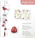 Cardinal Wind Chimes for Outside，Red Bird Wind Chimes Outdoor Decorations, for Mom/Grandma，Garden Patio Backyard Hanging Decor.