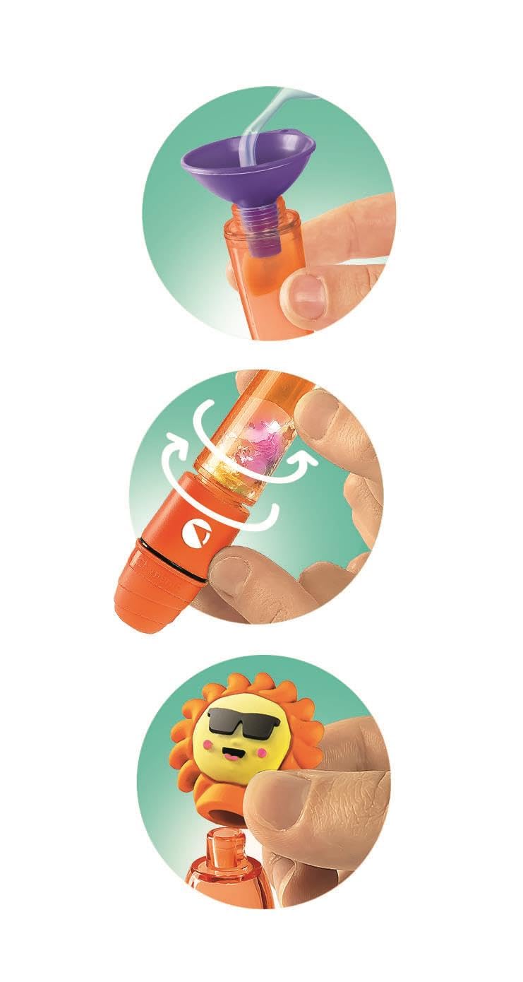 Clementoni Idea - Create Your Highlighters: Crazy Summer, Laboratorium spersonalizowanych zakreślaczy, kreatywny zestaw dla dzieci w wieku 6 lat, z 3 spersonalizowanymi markerami z akcesoriami, 18130