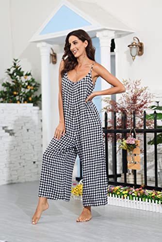 Image of BUENOS NINOS Women's V Neck Floral Maxi Dress Boho Printed Adjustable Spaghetti Strap Ethnic Beach Long Dress with Pockets