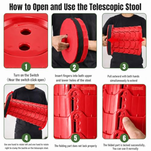Image of Doseno Collapsible Stool, Foldable Portable Stool for Adults, 1-Pack