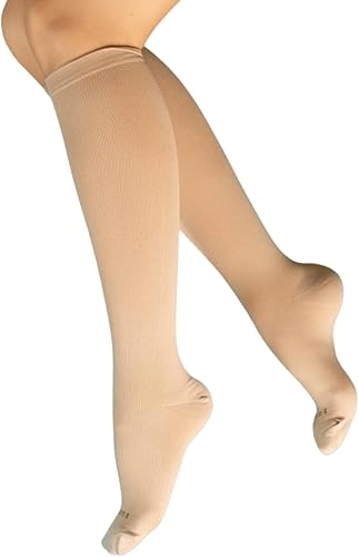 Calcetines de compresión sólidos, calcetines de apoyo de punta cerrada de 15-20 MmHg para hombres y mujeres