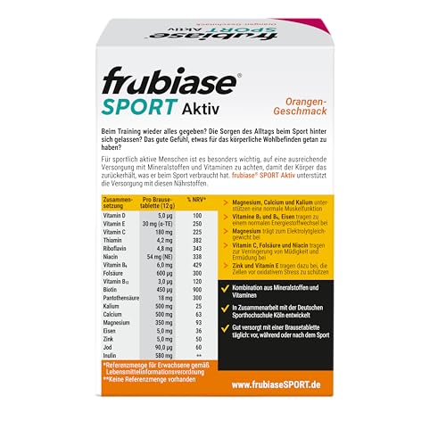 frubiase SPORT Orange - Isotonisches Sportgetränk - Elektrolyte, hochdosierte Mineralstoffe, Multivitamine, Spurenelemente- zur Unterstützung der Leistungsfähigkeit & Regeneration-20 Brausetabletten