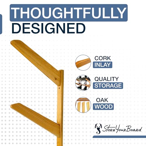 StoreYourBoard Timber Snowboard Wall Rack, Indoor Storage, Solid Natural Wood (3 Boards) - Thumbnail 5