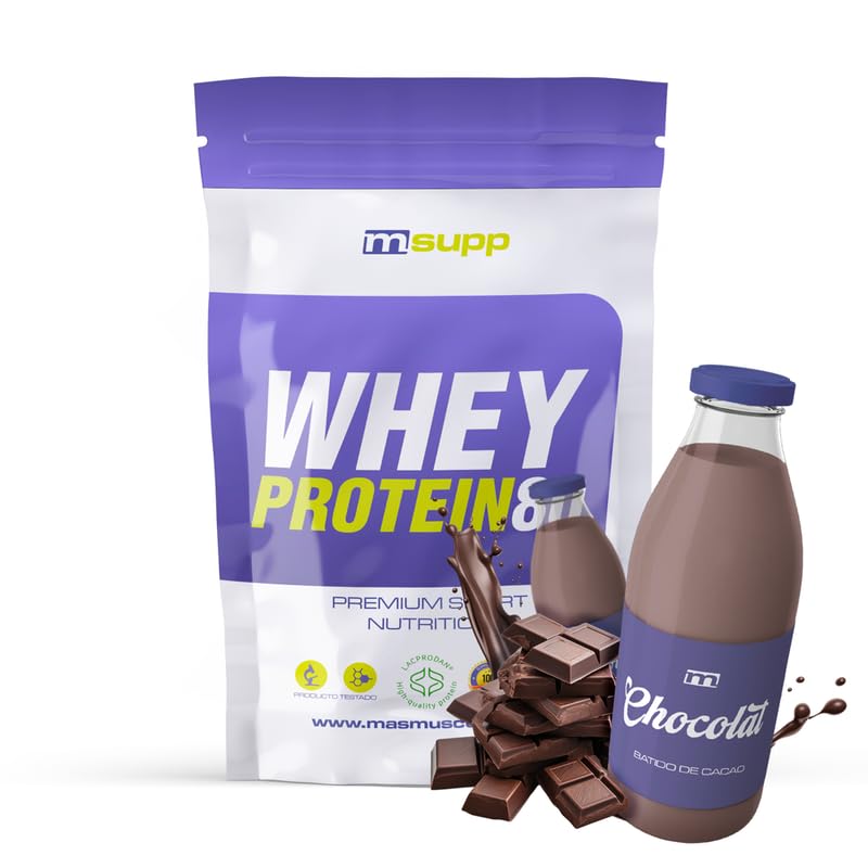 MM Supplements - Proteína Whey 80 - Bote de 1 Kg - Proteína Suero de Leche - Batido para Ganar Masa Muscular - Ayuda en la Recuperación Muscular - Sabor Chocolate