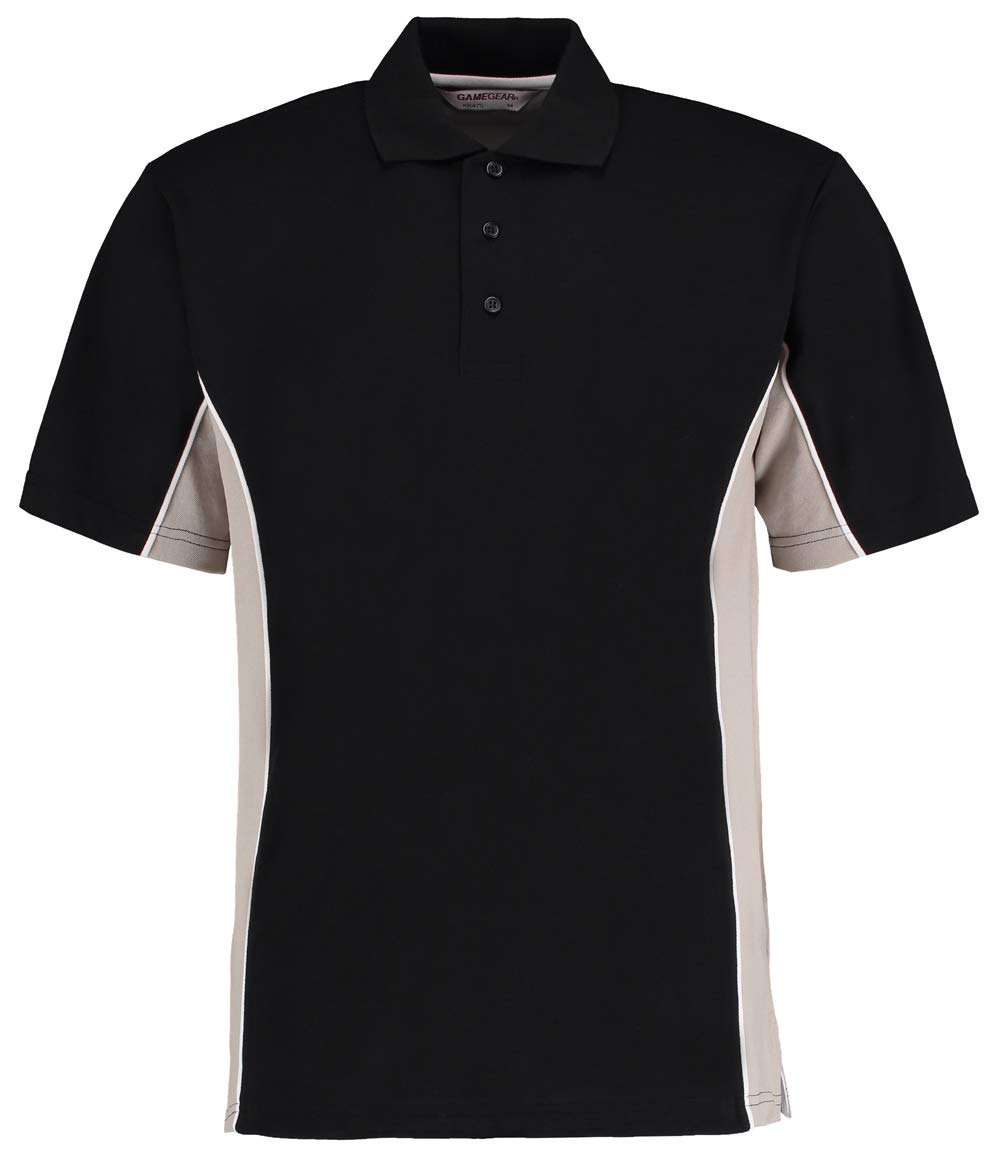 Gamegear Men's Black/Grey/White ' Track Pique Polo, 3XL. Kk475