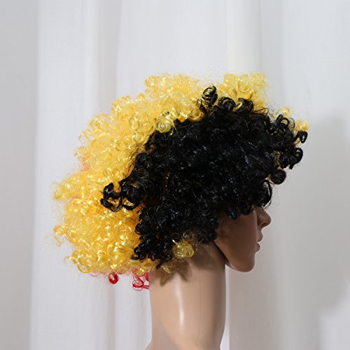 Peruca de fantasia de bandeira nacional para fantasia de peruca de palhaço de festa para adultos Cop