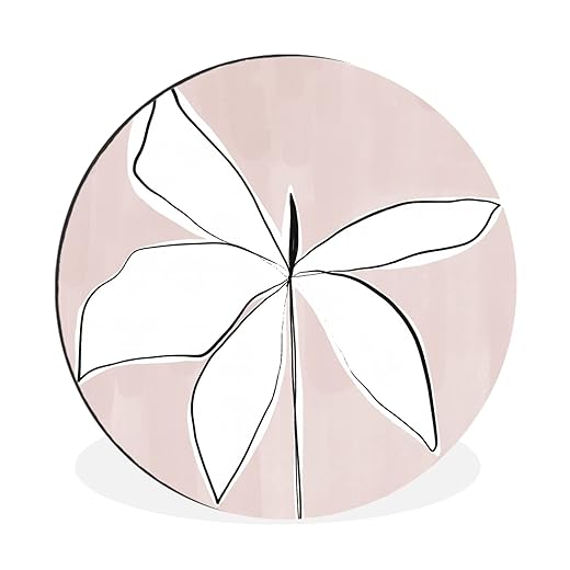 MuchoWow Wandcirkel Muurcirkel Bloem Abstract Pastel – 60x60 cm