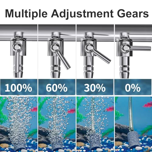 Luftverteiler Edelstahl Verstellbare Aquarium Luftventile Luftpumpe Verteiler Aquarium Luftstromregler Rückschlagventil Eingang 8 mm Ausgang 4 mm Luftstromteiler für in Aquarien Aquakultur (4 Wege)