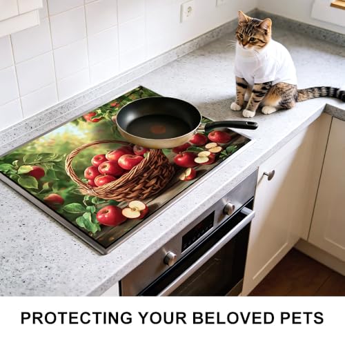 Image of Apple Stove Top Cover for Electric Stove, 28.4 x 20.5 in