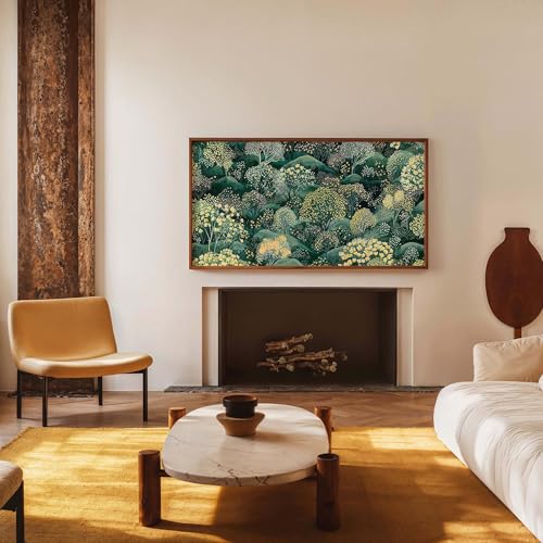 Tableau panoramique foret deco murale moderne salon impression verte