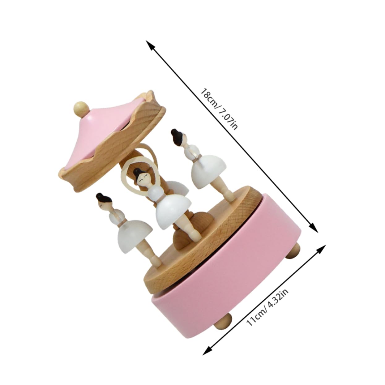 Alipis Caja de Música de Ballet de Madera Giratoria Diseño Vintage Bailarina Caja Musical para Escritorio Obsequio para Niña Madre o Hija