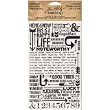 Life Quotes Remnant Rubs by Tim Holtz Idea-ology, 5 x 7 Inch, 2 Sheets, Black/White, TH93120