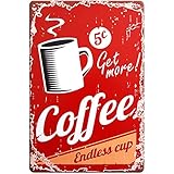 HANTAJANSS Endless Coffee Cup Vintage Metal Sign, Retro Tin Signs for Store, Bar, Home Decoration