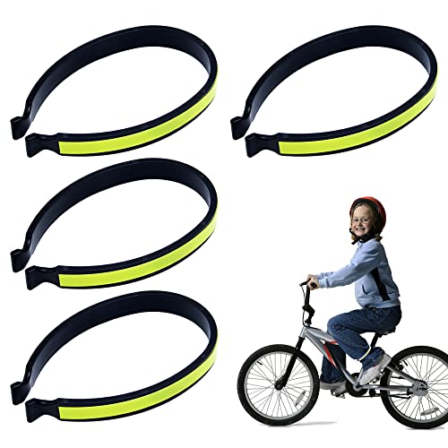 Rebanky 4 pcs Clip de Pantalon Réfléchissant à Vélo Pince à Vélo Pantalon Légères pour Jogging Cyclisme Balades Nocturnes Cover