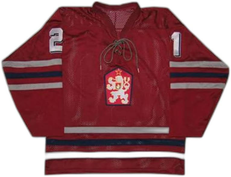 Sewn Any Name Number Czechoslovakia National Team Red Hockey Jersey