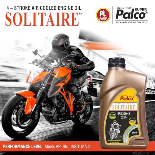 Image of PALCO Solitaire 20W40 Engine Oil for Bike 900ml | BS6 Compatible Synthetic Technology | 4-Stroke Bike Engine Oil | Up to 10,000 km Drain Interval
