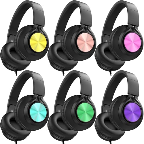 Image of AILIHEN Classroom Headphones 6 Pack, Kids Headphones for School,6 Color