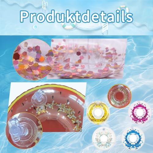 5 Stück Aufblasbare Getränkehalter, Getränkehalter Pool, Schwimmender Getränkehalter Pool, Badewanne Getränke, Schwimmring Transparenter Pool Drink Holder für Poolparty, Strandparty, Tropische Feste