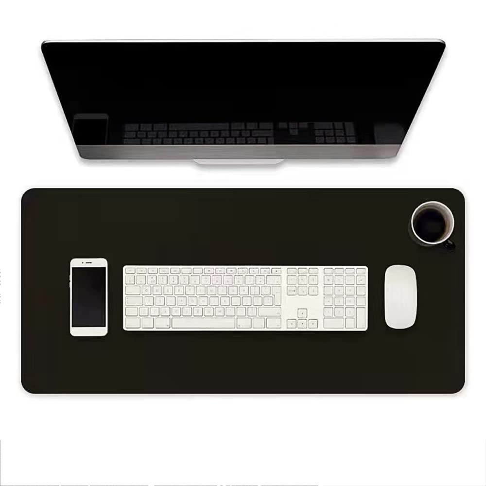 Molti Premium XXL PU Leather Desktop Mat Laptop Mouse Pad 31.5'' x 15.7'' Waterproof Desk Blotter Large Writing Pad with Non-Slip Base for Office Home School & Game Desk Pad Protector (Black)