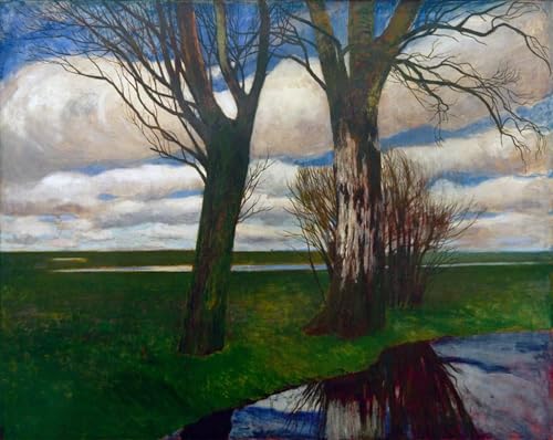 Decoración de paredes con lienzo Moorlandschaft de Carl Vinnen, cuadro de 60x90cm