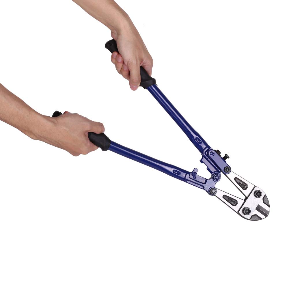 Heavy Duty High Carbon Steel Wire Cable Chain Lock Cutter, T8 Steel Blades for Hardening, Long Handle Bright Rivets Ergonomic Handle Grip