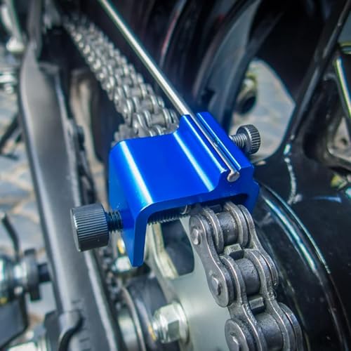 WODHMIEY Universal Kettenausrichtungswerkzeugsatz, Präzise Effizient Langlebig, Einfach zu Bedienen, Kettenausrichtungswerkzeug mit, Metallmaterial, Geeignet für Motorräder, ATVs und Fahrrad (Blau)
