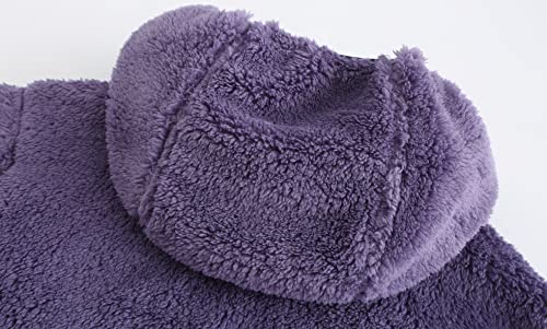 Image of Girl's Jacket Kids Full Zip Ultra Soft Sherpa Fleece Hoodie Sweatshirt