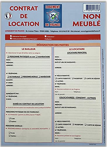 CONTRAT DE LOCATION NON MEUBLE Cover
