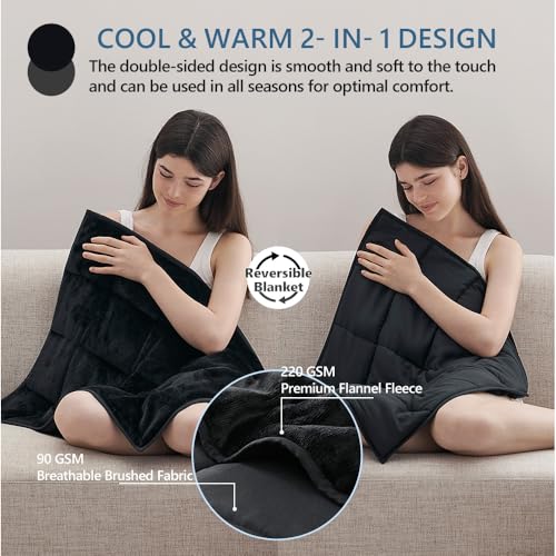 L'AGRATY Weighted Lap Blanket 7lb: Small Weighted Blankets for Adults Portable Travel - Cooling Pad Blanket for Relaxation Sleeping - Cozy Lap Washable All-Season(29" x 24")