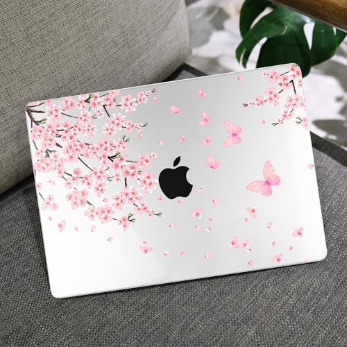 Image of MEEgoodo Case for M5 MacBook Pro 16 inch Case 2026 2024 2023 2021 with M5 M4 M3 M2 M1 Pro /Max Chip, Fit Model A3429 /A3428 /A3403 /A3186 /A2991 /A2780 /A2485, Cherry Blossoms