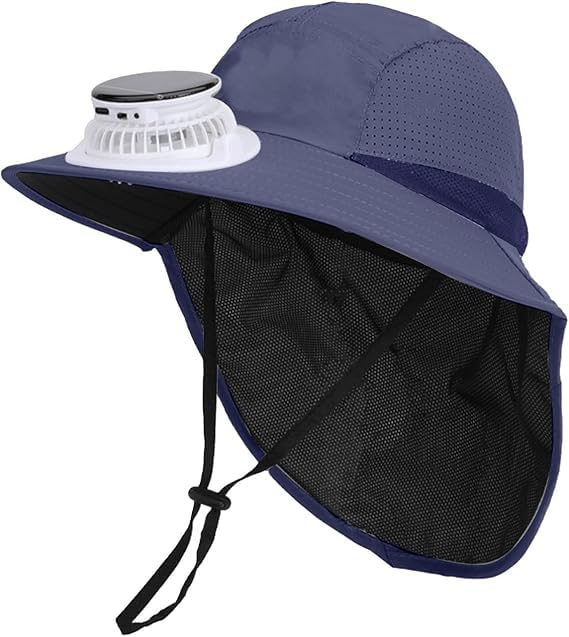Wide Brim Solar Fan Hat for Kids, Wide Brim Sun Hat with Solar Fan for Kids, USB Charging, for Outdoor Activities, Fishing 5
