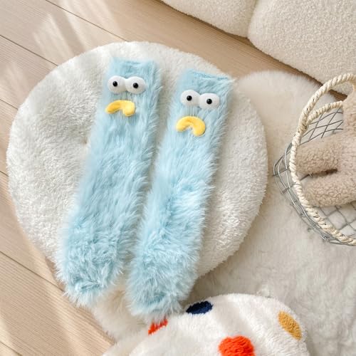 Image of TFTSR Crazy Funny Fuzzy Silly Socks for Kids Women,Girls Fluffy Slipper Novelty Fun Socks,Boy Men Cute Cozy Soft Animal Socks