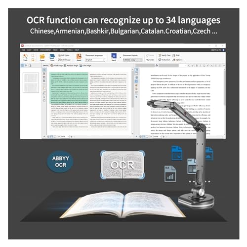 Escáner de libros y cámara web 2 en 1 V500S para clases virtuales y digitalizar A3 7