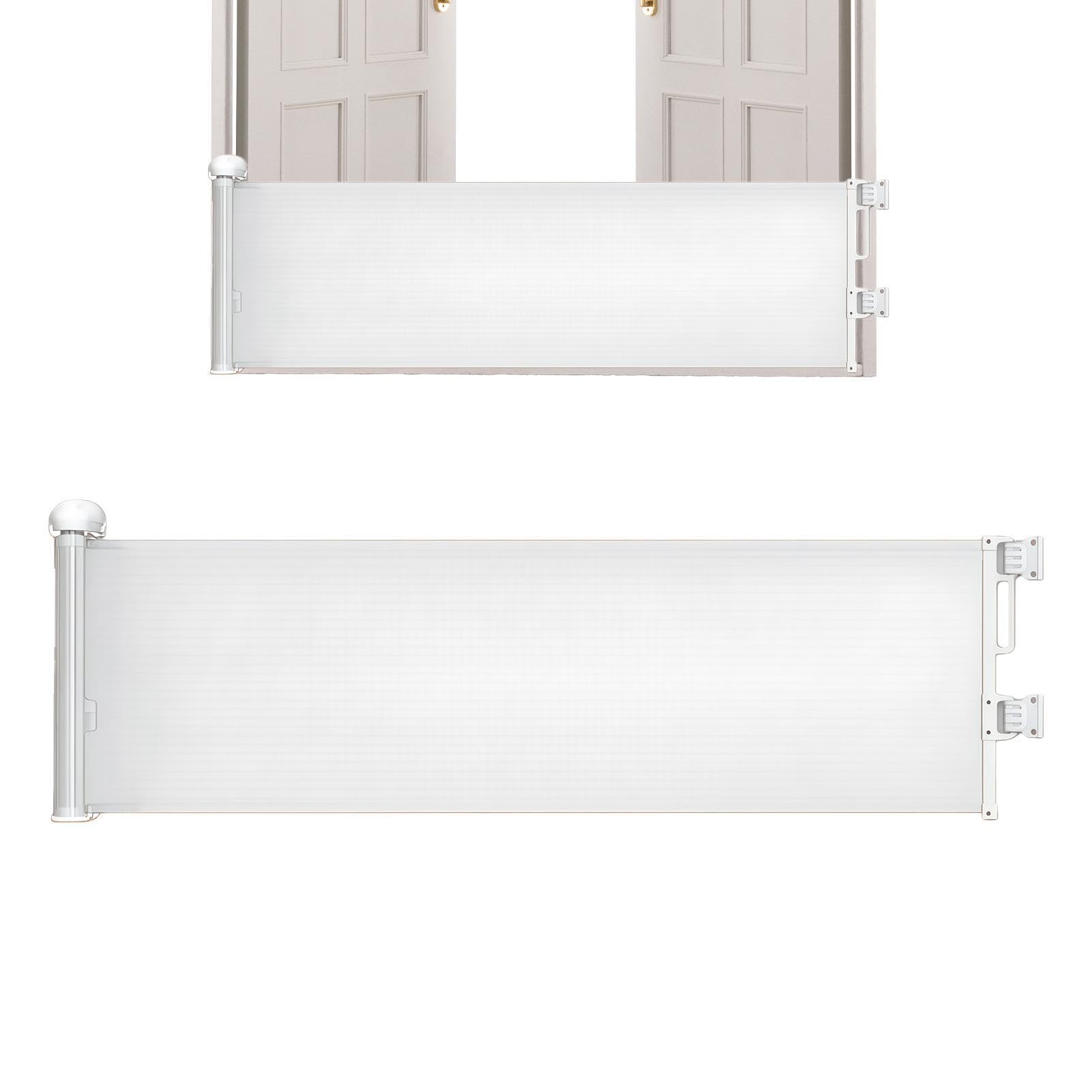 Puerta para perros retráctil para puerta delantera - Protector de valla de seguridad para cerca de 17,7 x 59 pulgadas - Puertas retráctiles para mascotas para perros, para puertas Escaleras Casa