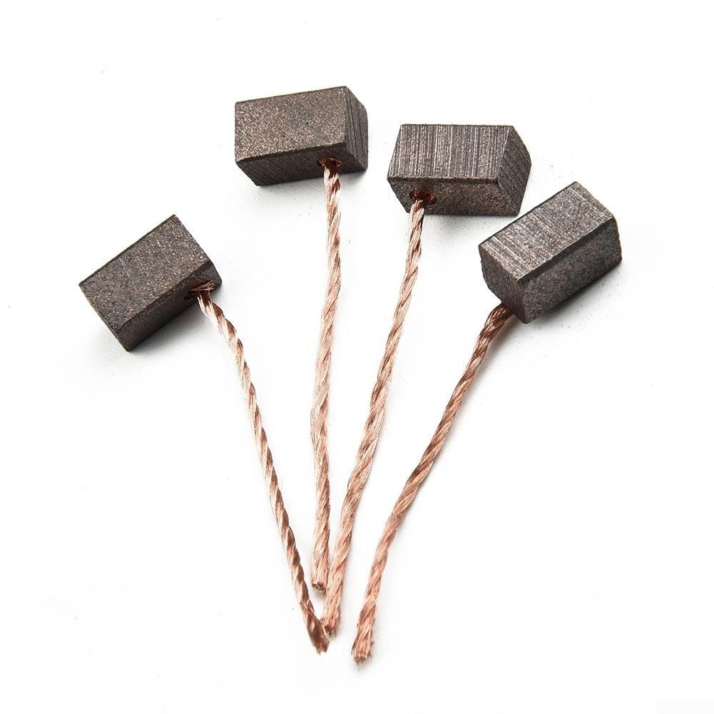 8 spazzole in carbonio 6 x 6 x 10 mm per motori di ventilazione, motore della ventola, motore del tergicristallo e motori per utensili elettrici - carbonio e metallo
