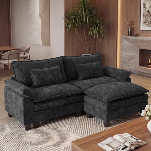Image of URRED Oversized Modular Sectional Sofa,Black:87 inch L Shaped